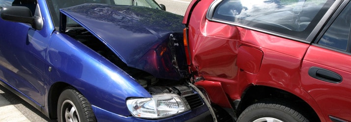 Two car bumper collision